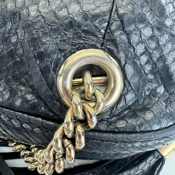 Gucci RARE Black Python SoHo Chain Tassel Shoulder Bag - Picture 10 of 16